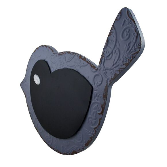 Embossed Bluebird Distressed Finish Metal Chalkboard Wall Hanging - Picture 2 of 3